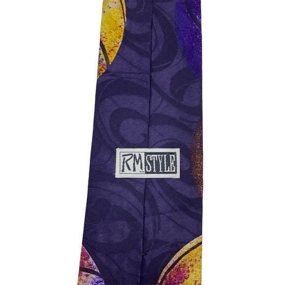 Ralph Marlin RM Style NBA Los Angeles Logo Basketball Vintage Novelty Silk Tie - Picture 3 of 4